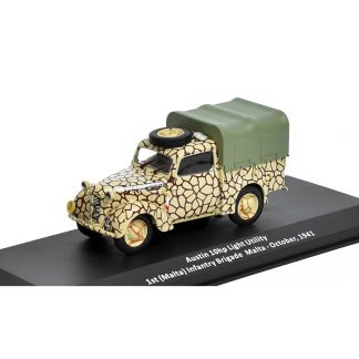 Austin 10HP Light Utility 1:43 - časopis Samochody Wojskowe s modelem #36 Austin 10 hp Light Utility 1941 Malta - kovový model auta