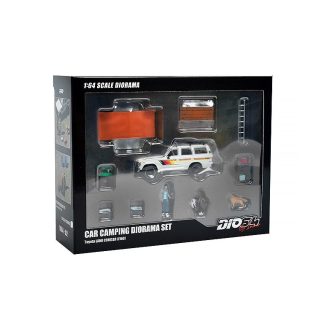 Toyota Land Cruiser FJ60 Camping Diorama s figurkami 1:64 - INNO Models Toyota Land Cruiser FJ60 Camping Diorama with Car and Figures - kovový model auta