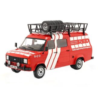 Ford Transit MK II R.E.D. Ralley Assistence 1985 1:18 - IXO Models Ford Transit MK II R-E-D Ralley Engineering Development Assis 1985 1/18 - kovový model auta