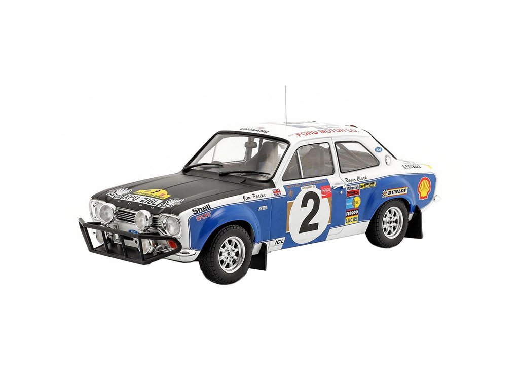 Ford Escort MKI RS1600 #2 Rally Safari 1973 Clark / Porter 1:18 IXO Models Ford Escort MK I RS 1600 No.2 Rally Safari 1973 R. Clark, J. Porter 1/18 - kovový model auta