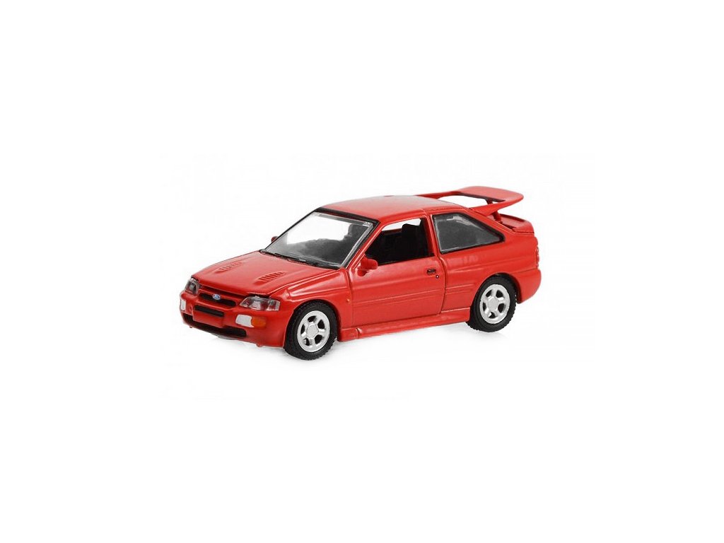 Ford Escort RS Cosworth 1995 červená 1:64 - GreenLight Ford Escort RS Cosworth 1995 - kovový model 1/64