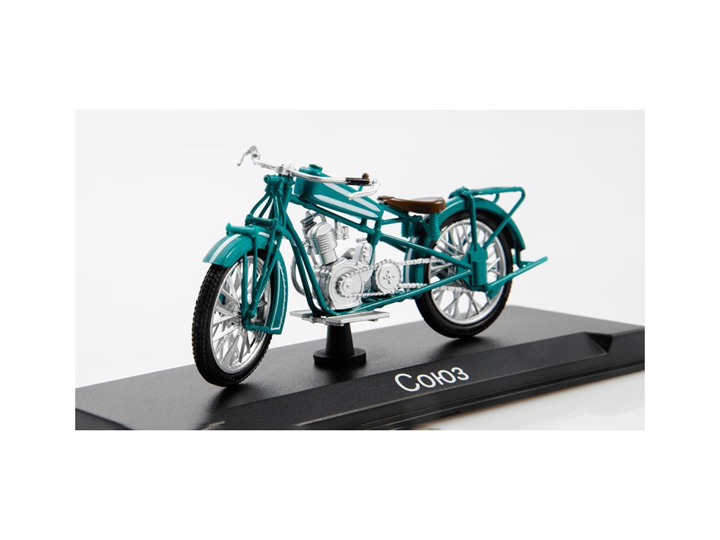 Sojuz 1:24 - MODIMIO Collections Naše Motocykly časopis s modelem #16 Soyuz motorka - model motorky