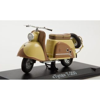 TULA Skútr T-200 1:24 - MODIMIO Collections Naše Motocykly časopis s modelem #27 T 200 Tula motorka - model motorky