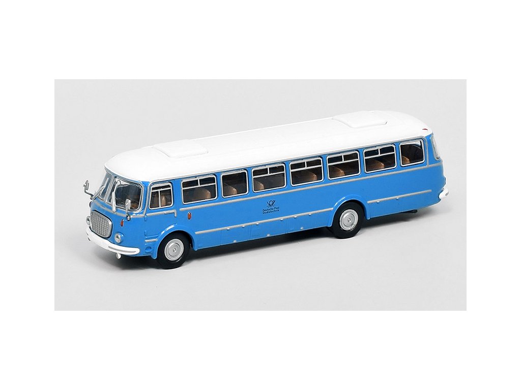 JZS Jelcz 043 1964 Německá Pošta Studiotechnik 1:87 - Brekina Škoda 706 RTO / JZS Jelcz 043 German Post Studiotechnik 1:87 - model autobusu