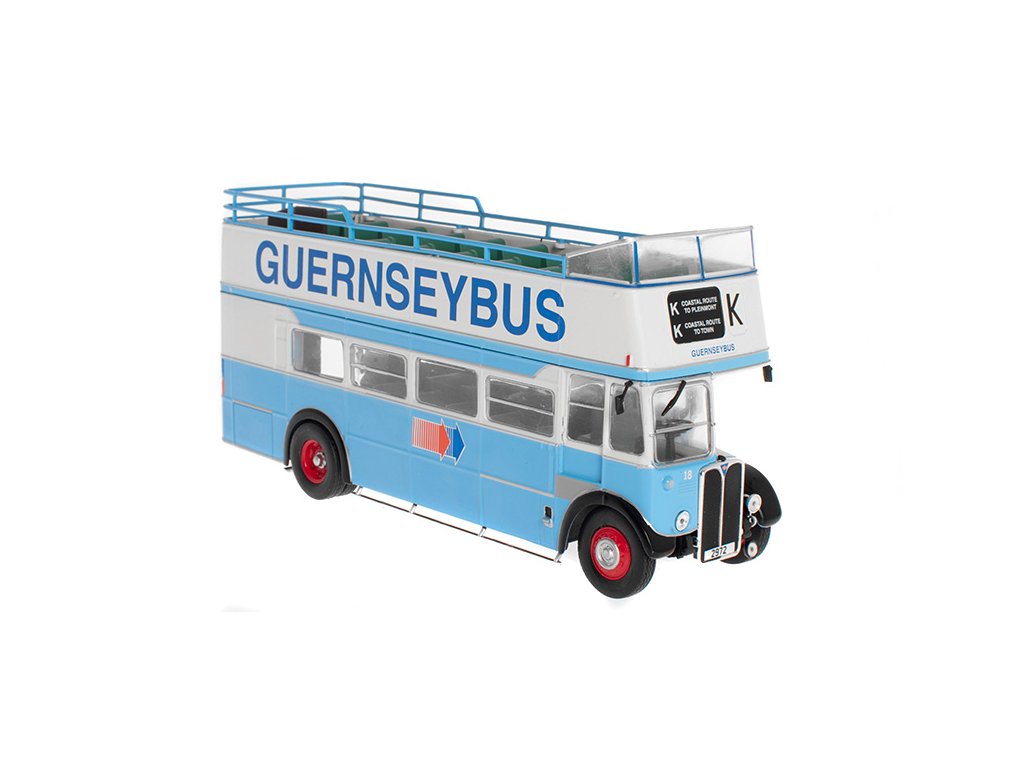 AEC Regent III Open Top 1952 1:43 - Hachette časopis s modelem AEC Regent 3 Open Top 1952 - kovový model autobusu