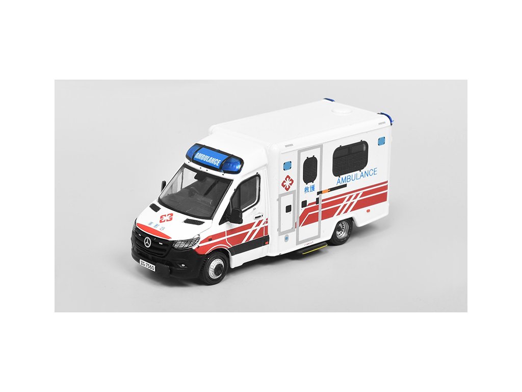 Mercedes-Benz Sprinter Hongkongská Ambulance PRA 1:64 - Era Car Mercedes Sprinter Honk Kong Ambulance PRA - kovový model auta 1/64