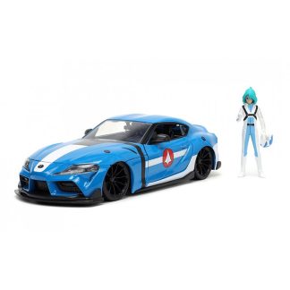 Toyota Supra 2020 + Figurka Max Sterling Robotech 1:24 - Jada Toys Toyota Supra 2020 + Max Sterling - Robotech - kovový model auta