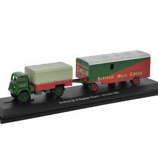 Bedford QL s přívěsem Bertram Mills Circus 1:72 Atlas časopis s modelem Bedford QL and Baggage Wagon Bertram Mills Circus - kovový model auta