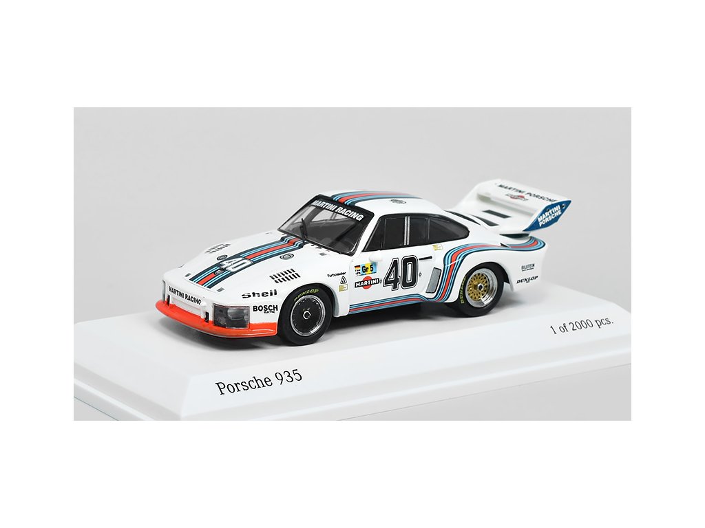 Porsche 935 #40 24h Le Mans 1976 1:64 - TARMAC pro MINICHAMPS Porsche 935/76 N.40 24h Le Mans Martini Racing - kovový model auta 1/64