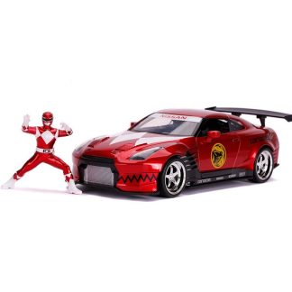 Nissan Skyline GT-R R35 2009 s figurkou Red Ranger 1:24 - Jada Toys Nissan Skyline GTR R35 2009 + Red Ranger 1/24