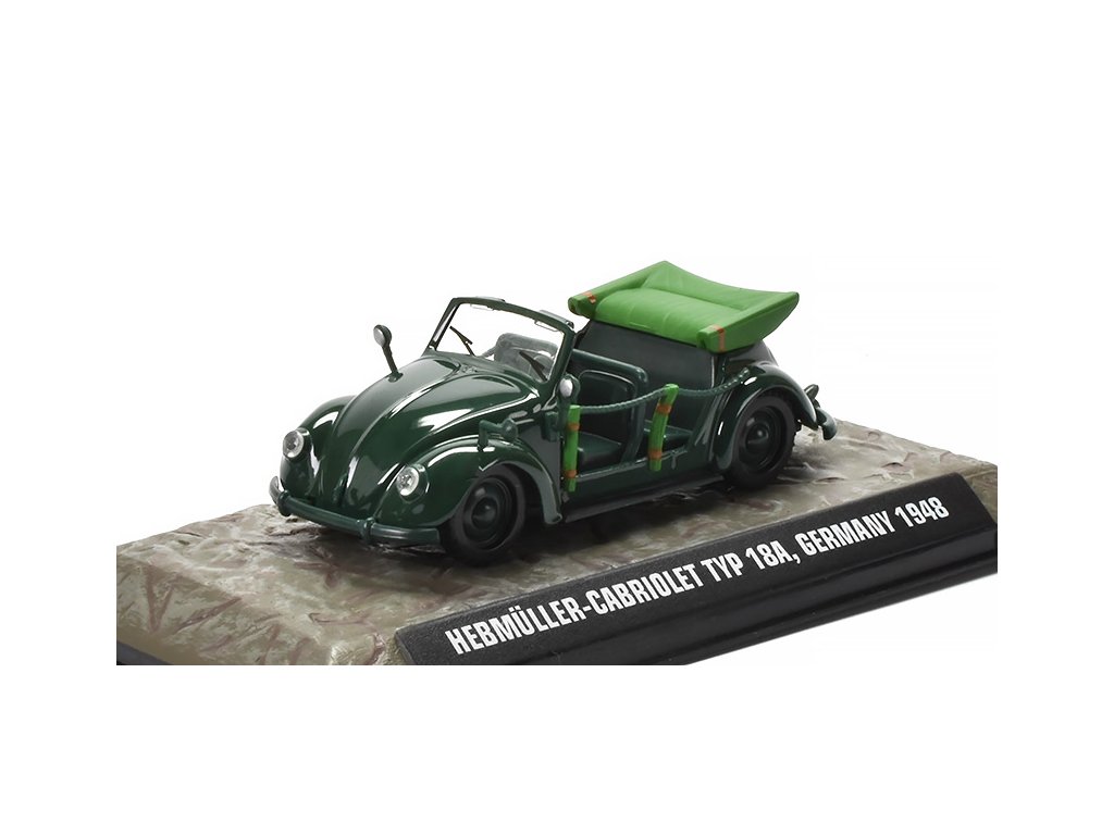 Hebmuller-Cabriolet Typ 18A Germany 1948 1:43 - Atlas časopis s modelem Hebmuller Cabriolet 18-A Německo 1948 ( kafer brouk ) - kovový model auta