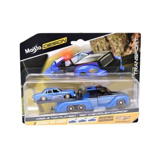 Missile Town Flatbed s Chevrolet Caprice 1987 1:64 - Maisto Chevrolet Caprice 1987 a transportér - kovový model 1/64