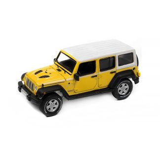 Jeep JK Wrangler Rubicon Chief Edition 2017 žlutá 1:64 - Auto World Jeep Wrangler Rubicon Chief Edition 2017 - kovový model auta