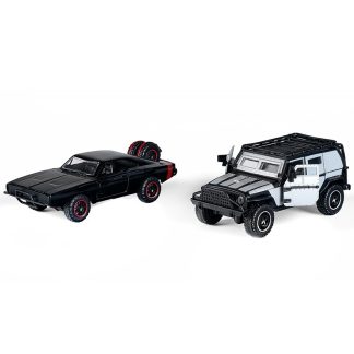 Sada 2ks: Dodge Charger R/T / Jeep Wrangler - Fast and Furious 1:32 - Jada Toys Dom's Dodge Charger RT a Tej's Jeep Wrangler z filmu Fast and Furious - Sada 2ks Rychle a Zběsile - kovové modely aut