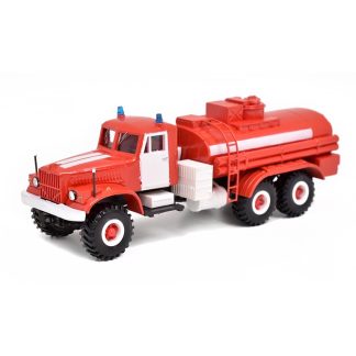 KrAZ-255b Hasičská Cisterna AC-8.5 1:87 - Ručně vyrobený model KrAZ 255 B AC 8.5 Hasiči - sběratelský model auta
