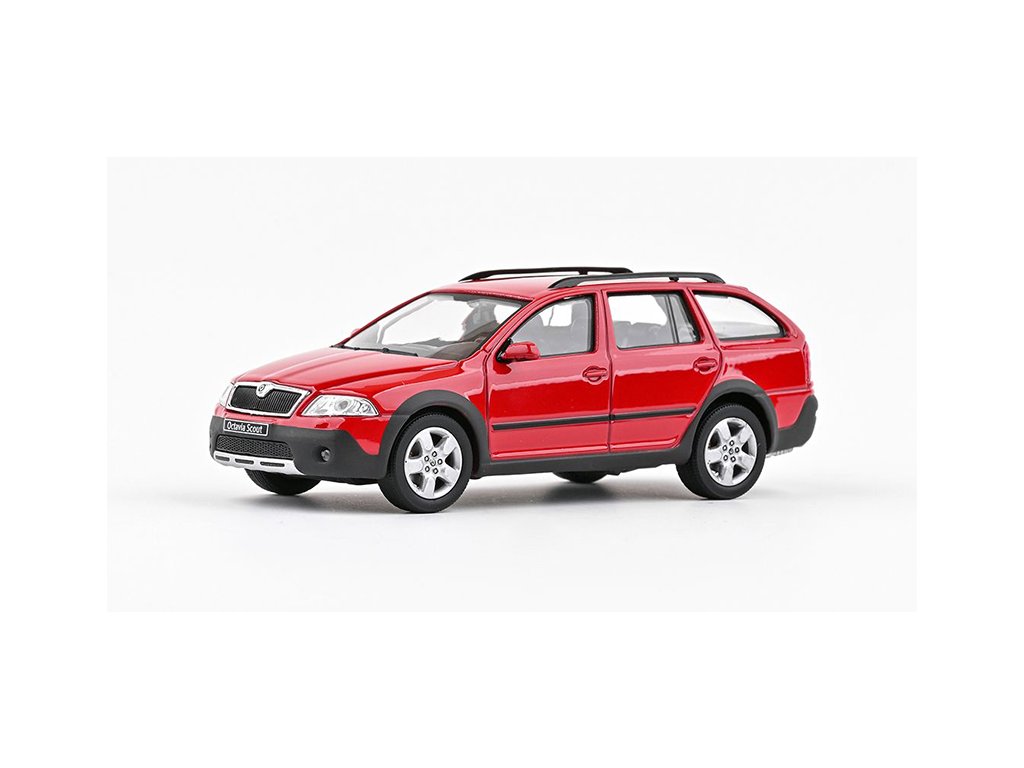 Škoda Octavia II Combi Scout 2007 Červená Corrida 1:43 - Abrex Škoda Octavia 2 Combi Scout 2007 - kovová model auta