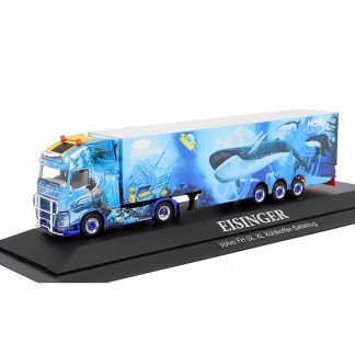 Volvo FH GL XL Chladírenský návěs Eisinger 1:87 - Herpa Volvo FH Globetrotter XL Kuhlkoffer-Sattelzug - Eisinger - kovový model auta