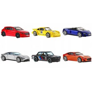 Sada 6ks: Mercedes A-Class, Aston Martin DB10, Porsche 934, Jaguar F-Type, Audi R8 Spyder, BMW 1:64 - Hot Wheels Mercedes-Benz A-Class / Aston Martin DB10 / Porsche 934 Turbo RSR / Jaguar F-Type 2020 / Audi R8 Spyder 2019 / BMW 2002 - sada autíček 1/64