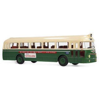 Chausson APH 2.52 1953 East Paris autobus 1:43 - Časopis s modelem Chausson APH 2.52 East Paris Buvez Vittelloise - kovový model autobusu