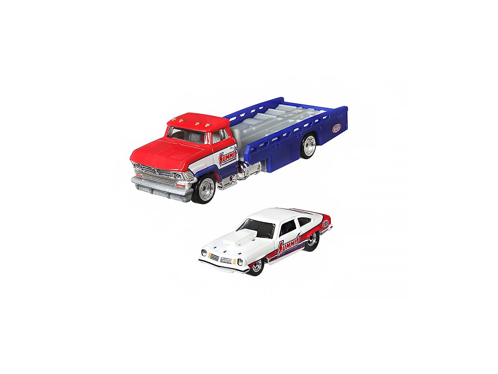 Chevrolet Vega Pro Stock 1974 + Horizon Hauler Summit 1:64 - Hot Wheels 74 Chevy Vega Pro Stock + Horizon Hauler Summit - model auta 1/64
