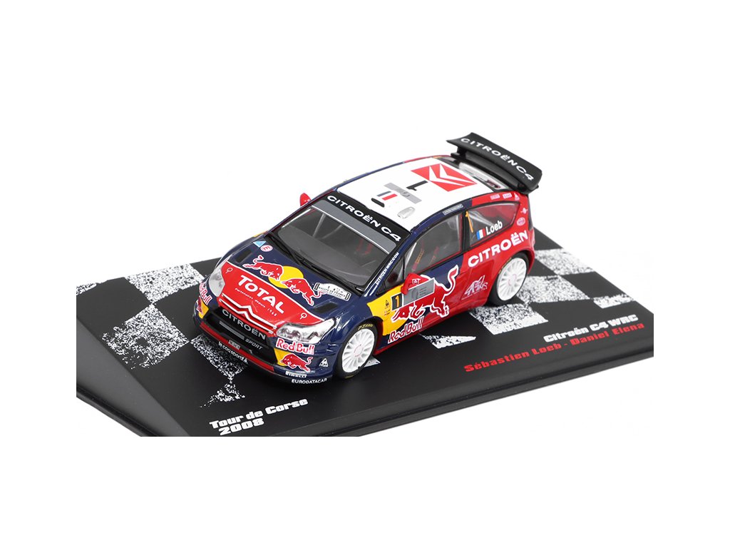 Citroen C4 WRC Tour de Corse 2008 1:43 - Rallye automobily časopis s modelem #41 Citroen C4 WRC Tour de Corse 2008 Loeb / Elena - kovový model auta