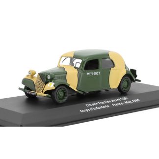 Citroen Traction Avant 11BL 1:43 - časopis Samochody Wojskowe s modelem #55 Citroen Traction Avant 11BL Corps d'Infanterie France 1940 - kovový model auta