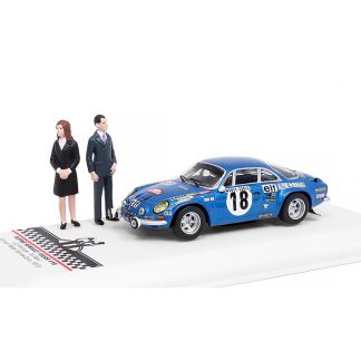 Alpine Renault 1800S #18 Rallye Monte Carlo 1973 s figurkami 1:43 - IXO Models Alpine Renault 1800S N18 Winner Rallye Monte-Carlo 1973 + figurki J-C. Andruet / M. Petit - kovový model auta