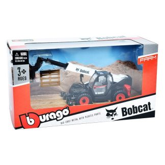 Bobcat T40.180SLP s paletizační vidlicí 1:50 - Bburago Bobcat T40 180 SLP s paletizační vidlicí - kovový model auta