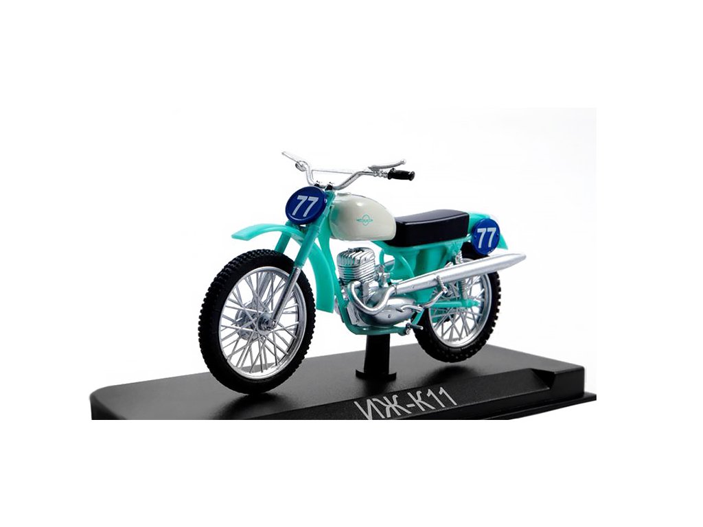 IŽ-K11 1:24 - MODIMIO Collections Naše Motocykly časopis s modelem #30 IŽ K11 #77 ( IZH-K11 ) - model motorky