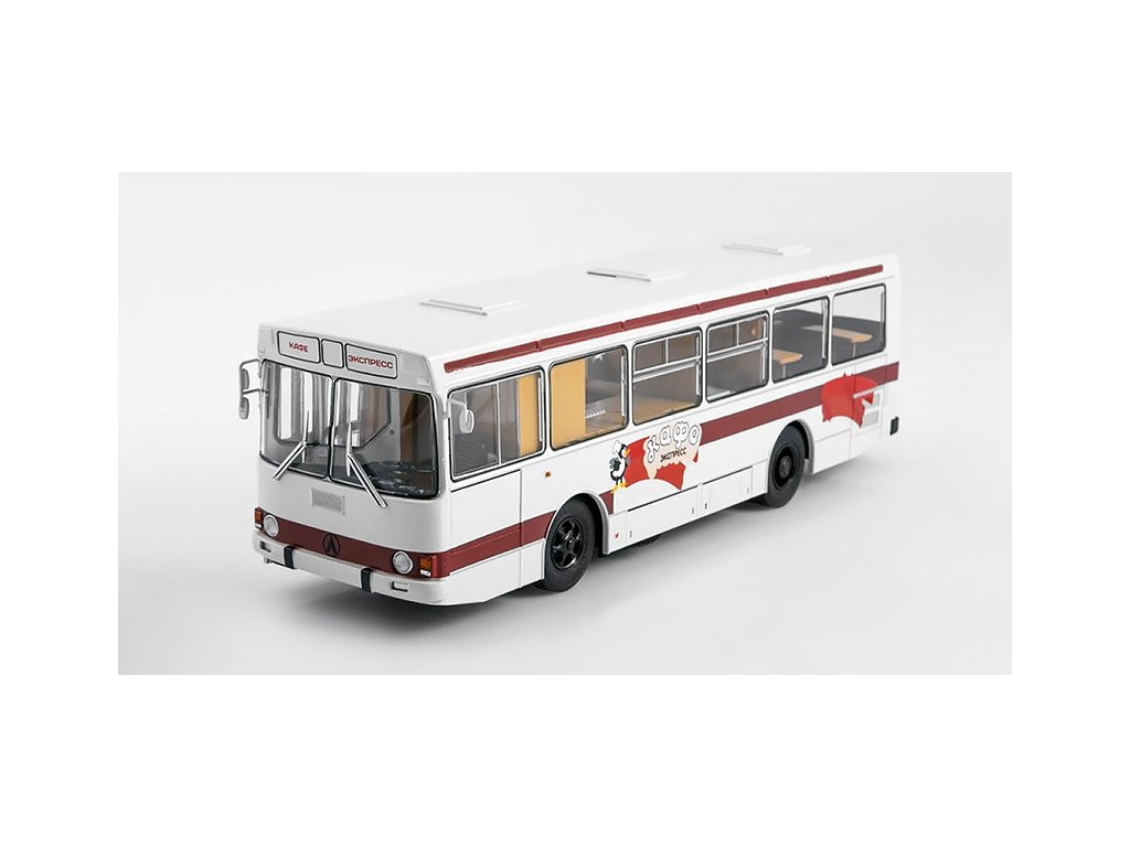 LAZ-4969 autobus 1:43 - MODIMIO - Naše autobusy časopis s modelem #09 specialně LAZ-4969 Café Food Truck - kovový model autobusu
