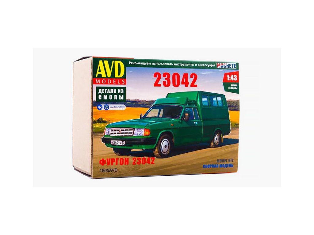 GAZ-23042 furgone 1:43 - AVD GAZ 23042 Van Burlak - stavebnice AVD