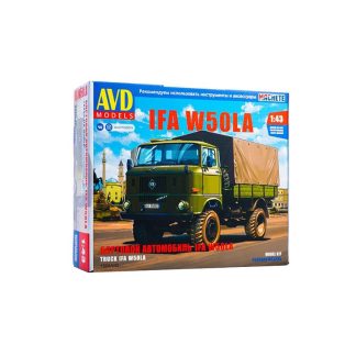 IFA W50LA s plachtou 1:43 - AVD IFA W50 LA Truck - stavebnice AVD