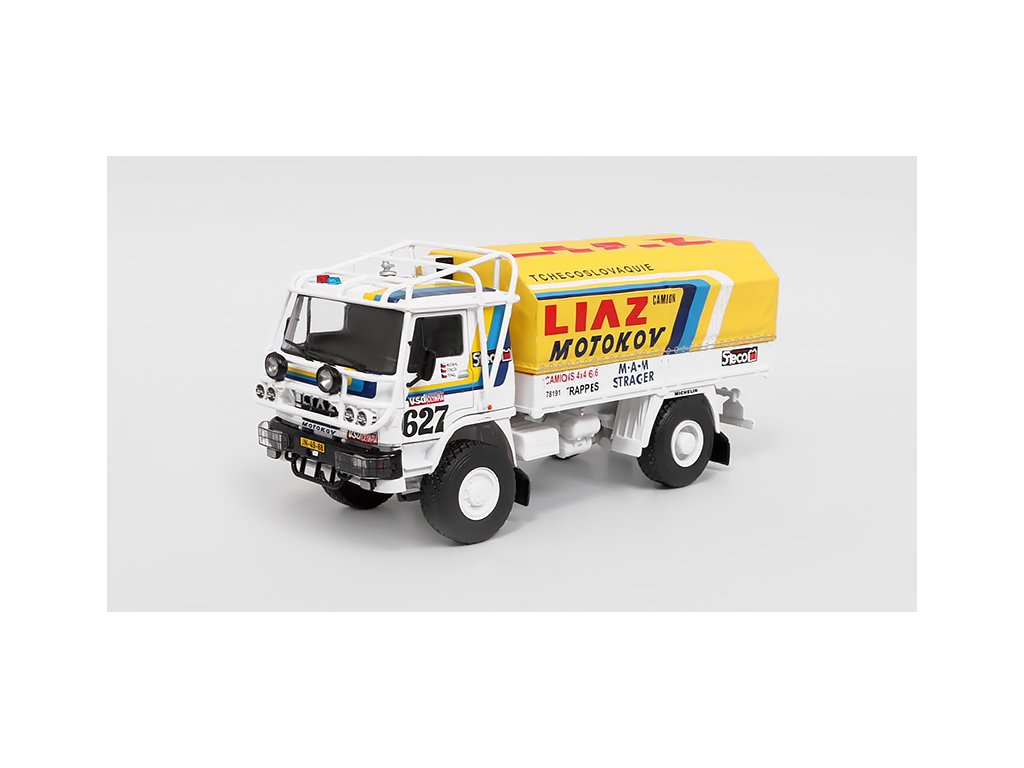 Škoda LIAZ 100.55 D 1:43 - Kultovní náklaďáky minulé éry časopis s modelem #19 Škoda LIAZ 100.55D Dakar 1985 #627 - kovový model auta