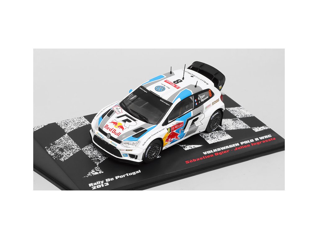 Volkswagen Polo R WRC #8 Rally de Portugal 1:43 - Rallye automobily časopis s modelem #46 VW Polo R WRC No.8 Rallye de Portugal Ogier / Ingrassia - kovový model auta