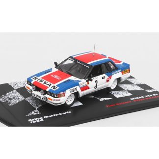 Nissan 240 RS #3 Rallye Monte-Carlo 1984 1:43 - Rallye automobily časopis s modelem #47 Nissan 240RS N3 Rally Monte Carlo 1984 Timo Salonen / Seppo Harjanne - kovový model auta