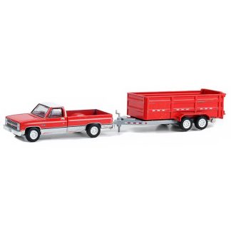 Chevrolet K-20 Pick-up 1983 Scottsdale + přívěs - sklápěč 1:64 - GreenLight Chevrolet K20 1983 Scottsdale + Double-Axle Dump Trailer - kovový model auta