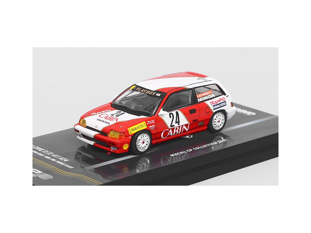 Honda Civic Si E-AT #24 Macau Guia Race 1988 1:64 - INNO Models Honda Civic Si E-AT No.24 Cabin Macau Guia Race 1988 Tomihiko Tsutsumi - kovový model auta