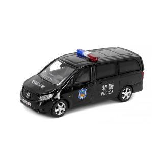 Mercedes-Benz Vito 2020 Speciální Policie Čína černá 1:64 - Era Car Mercedes Vito 2020 China Special Police - kovový model auta 1/64