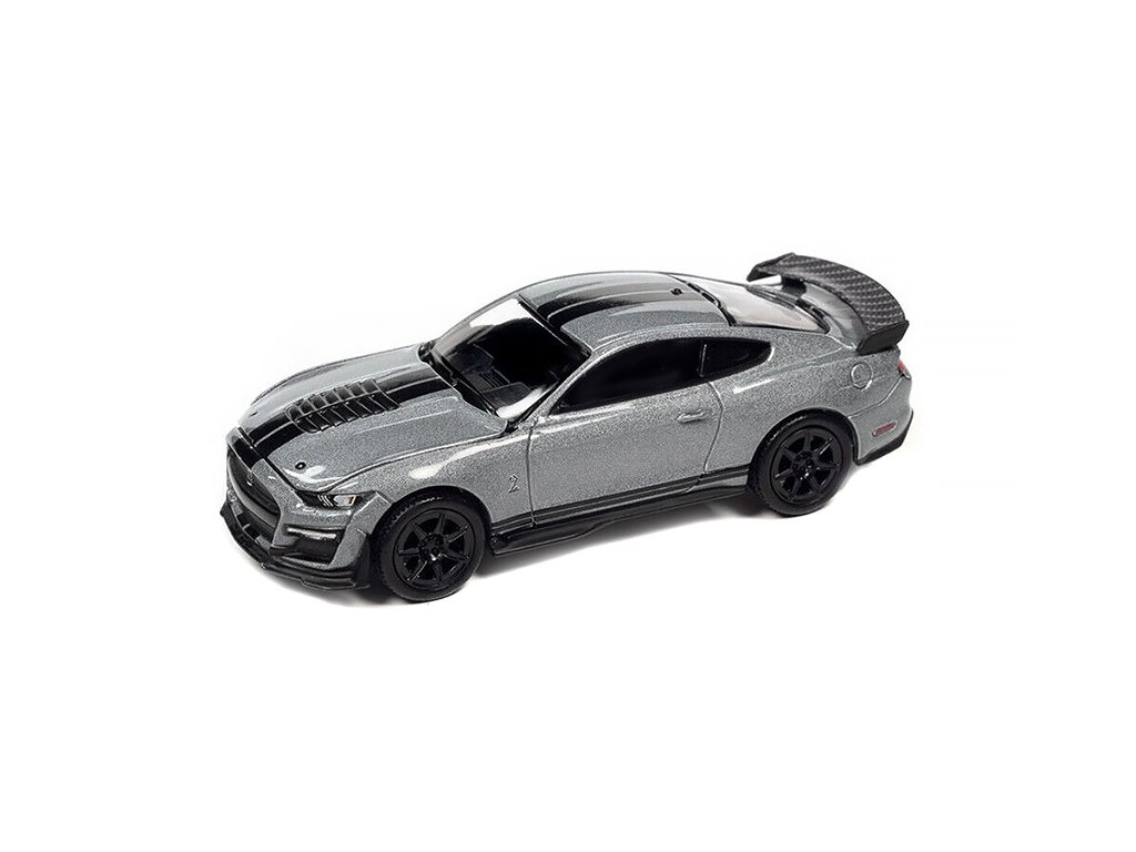 Shelby GT-500 2021 Carbon šedá 1:64 - Auto World Shelby GT 500 2021 Carbon Fiber Track Pack - kovový model auta