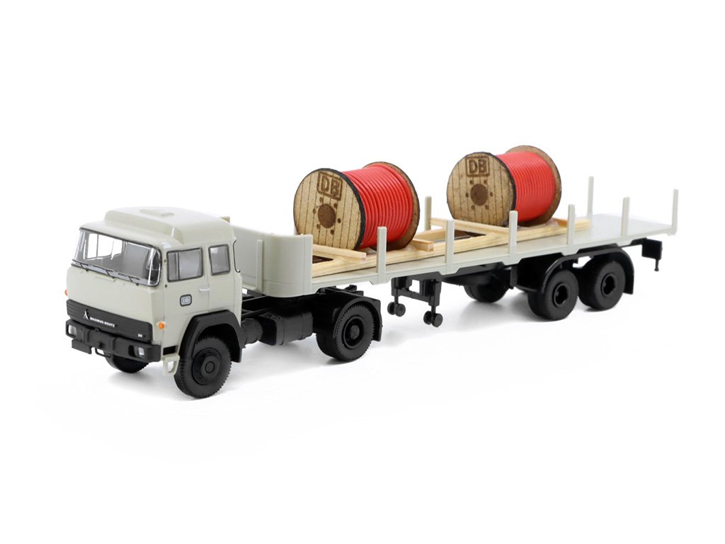 Magirus 310 D16 1974 DB návěs s nákladem 1:87 - Brekina Magirus 310 D 16 DB Rungen-Sattelzug Deutsche Bundesbahn - model autá 1/87