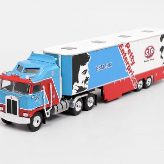 Kenworth K100 Závodní transportér Richard Petty STP Racing 1:87 - Brekina Kenworth K-100 Race Transporter Richard Petty / STP Racing - sběratelský model 1/87