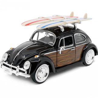 Volkswagen Beetle + surfy 1:24 - MOTORMAX VW Brouk + surfovací prkna - kovový model