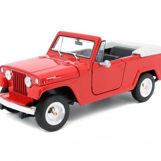 Jeep Jeepster Commando 1970 červená 1:24 - Welly Jeep Jeepster Commando - kovový model auta