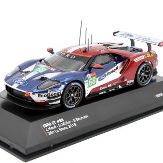 Ford GT #68 24h Le Mans 2018 J.Hand / D.Muller / S.Bourdais 1:43 - IXO Models Ford GT 3.5L Turbo V6 #68 Le Mans 2018 J. Hand - D. Muller - S. Bourdais - kovový model