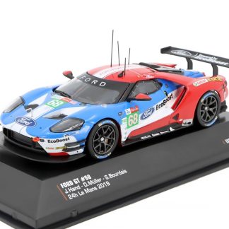 Ford GT #68 24h Le Mans 2019 J.Hand / D.Muller / S.Bourdais 1:43 - IXO Models Ford GT 3.5L Turbo V6 #68 Le Mans 2019 J. Hand - D. Muller - S. Bourdais - kovový model