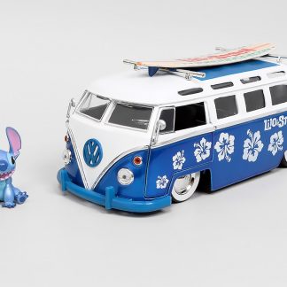 Volkswagen T1 Minibus 1962 s figurkou Stitch 1:24 - Jada Toys VW T1 bus s figurkou z Lilo a Stitch 1/24 - sběratelské autíčko