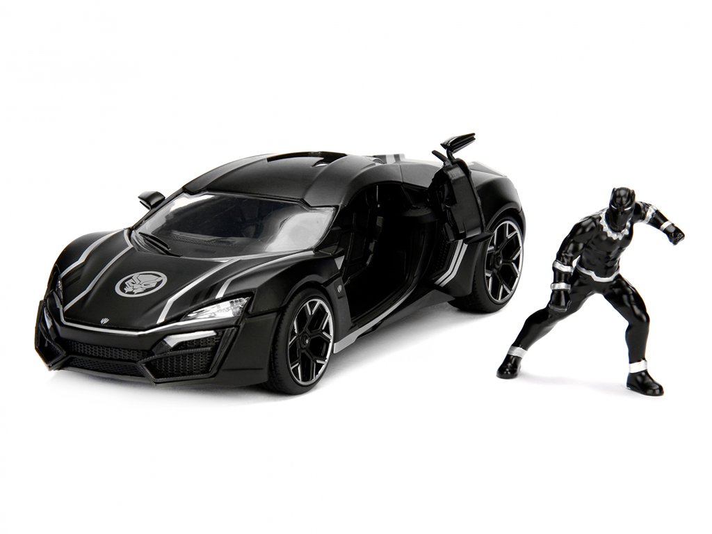 Lykan Hypersport 2017 + figurka Černý panter - Black Panther 1:32 - Jada Toys Lykan Hypersport 2017 Black Panther 1/32