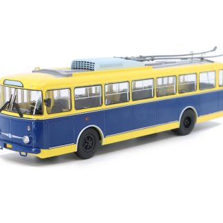 Škoda 9TR trolejbus modrá / žlutá 1:43 - Avtoistoria Skoda 9 TR - kovový model