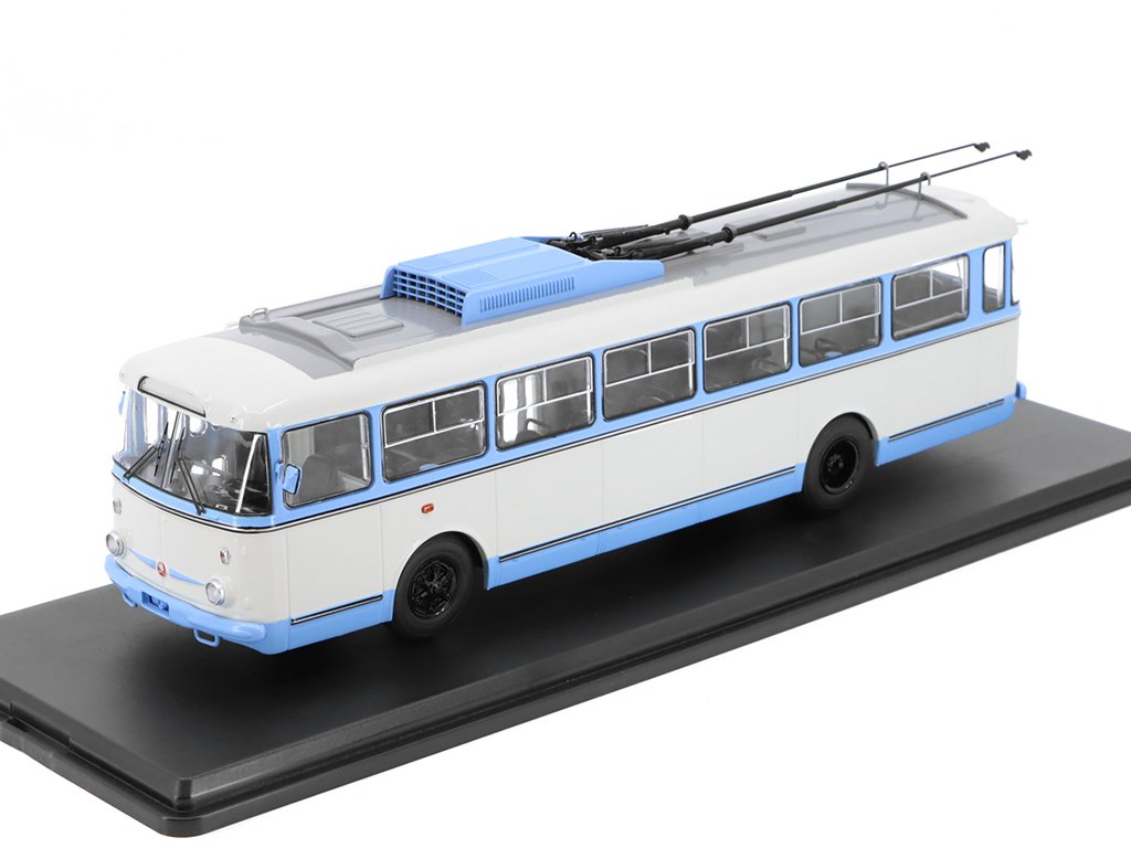 Škoda 9TR trolejbus modrá / bílá 1:43 - SSM Skoda 9 TR - kovový model