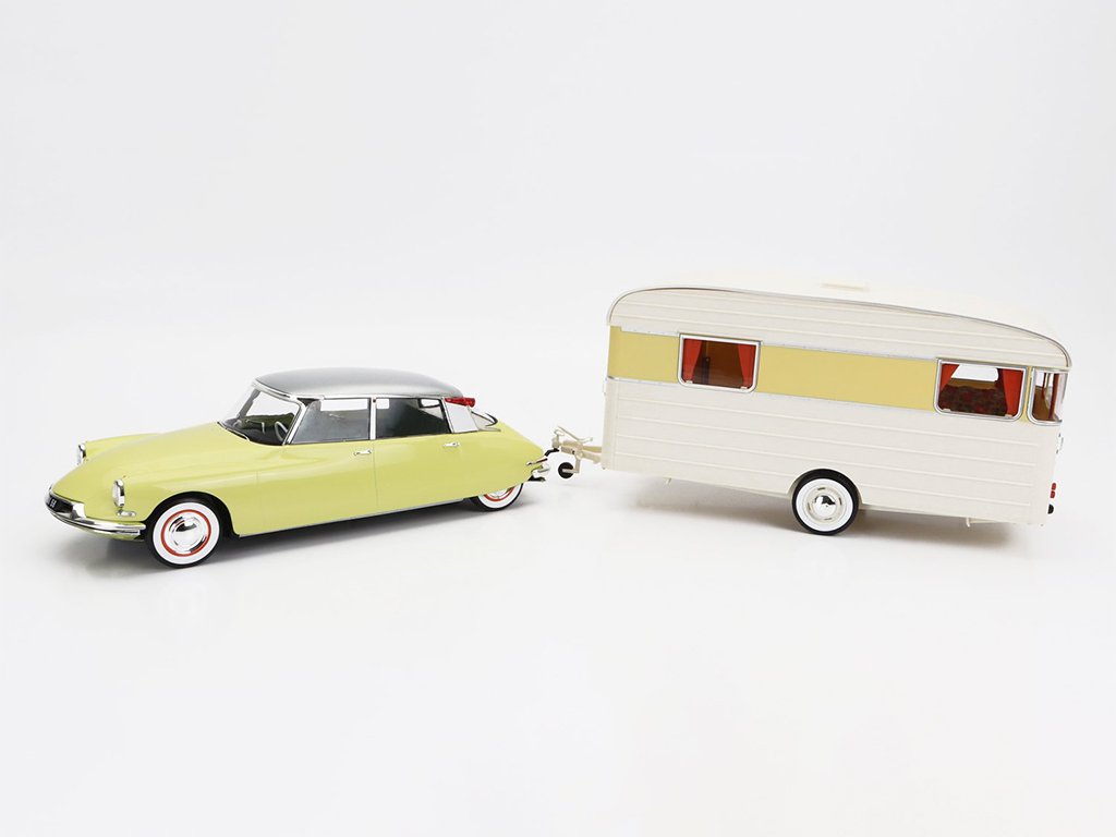 Citroen DS19 1960 + Caravan Digue Panoramic 1:18 - NOREV Citroen DS 19 1960 + Caravan - kovový model auta